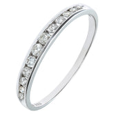 0.25ct Channel Set Round Diamond Graduated Half Eternity Ring in UK Hallmarked 9ct White Gold